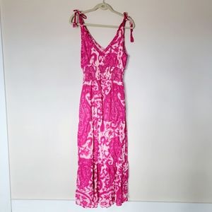 La Plage Beaufort Tie Top Maxi Pink